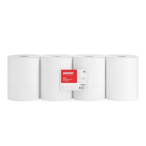 PAPIER TOALETOWY JUMBO CELULOZA 2-WARSTWOWY BIAŁY 100m KATRIN GIGANT S2 12szt.