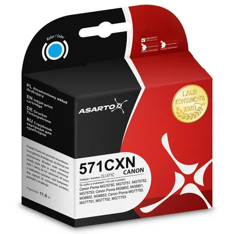 Tusz CANON CLI571C MG5750/6850 ASARTO cyan