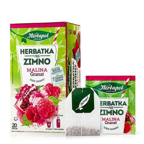 Herbata owocowa na zimno HERBAPOL malina z granatem 20szt.
