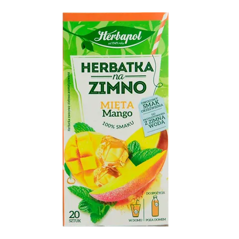 Herbata owocowa na zimno HERBAPOL mięta z mango 20szt.