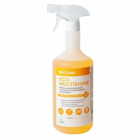 ECO MULTISHINE spray 1L Ekologiczny, gotowy do użycia preparat w formie pianki do czyszczenia powierzchni ponad podłogowych