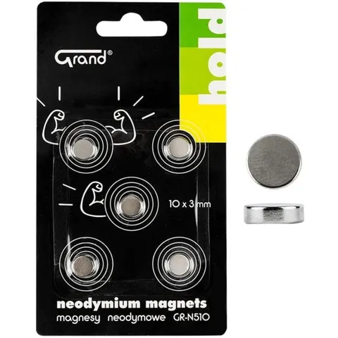 Magnesy neodymowe 10x3mm GRAND GR-N510 5szt.
