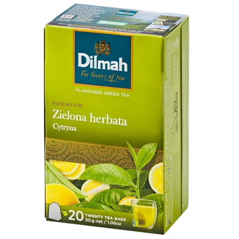 Herbata zielona ekspresowa DILMAH GREEN TEA cytryna 20szt.