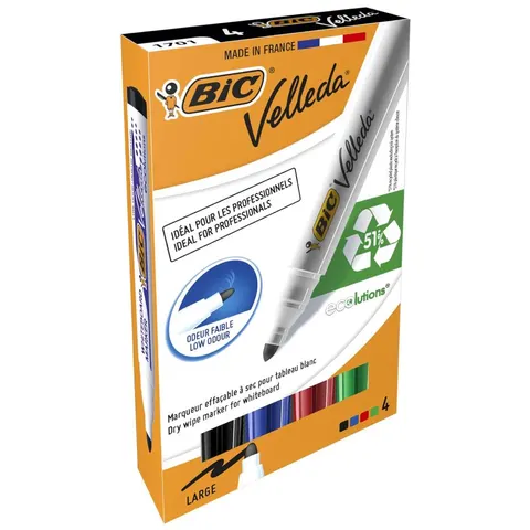 Marker suchościeralny okrągły 1,4mm BIC VELLEDA ECO 1701 4 kolory