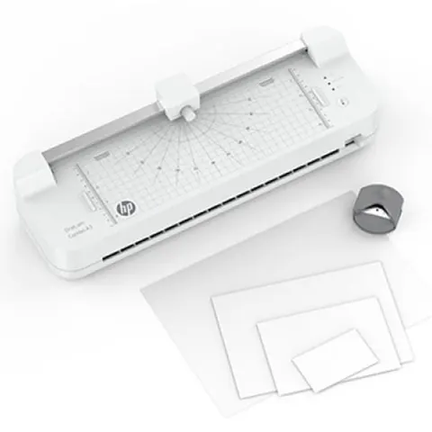 Laminator HP ONELAM COMBO A3, zintegrowany trymer, zaokrąglacz narożników - prędkość laminowania 40 cm/min, biały