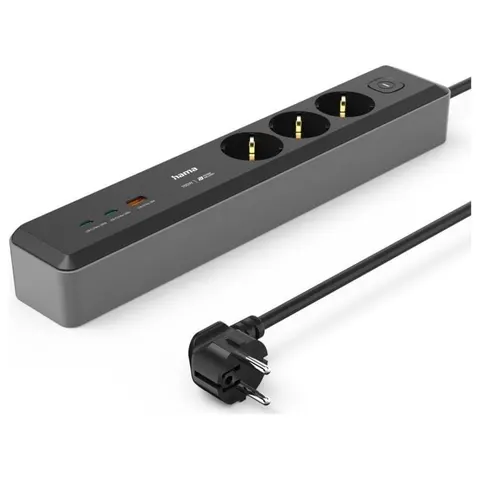 Hama LISTWA ZASILAJĄCA 3GN 1,4M 3xUSB PD 100W