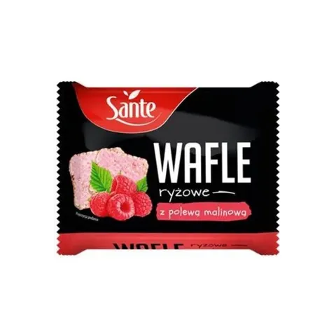Wafle ryżowe 24g SANTE z polewą malinową