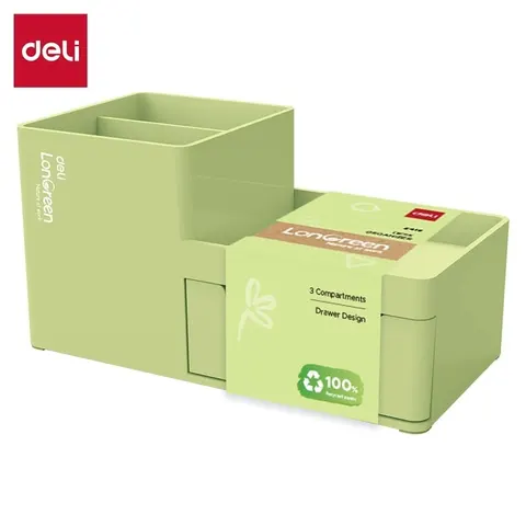 Organizer na biurko - przybornik Deli EZ419-GR, LonGreen, zielony - opakowanie 1 sztuka
