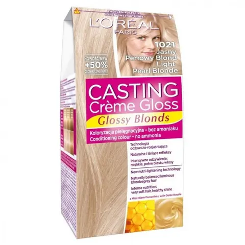 LOREAL CASTING CREME GLOSS Farba do włosów 1021 JASNY PERŁOWY BLOND