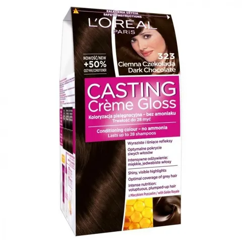 L'OREAL CASTING CREME GLOSS Farba do włosów 323 CIEMNA CZEKOLADA
