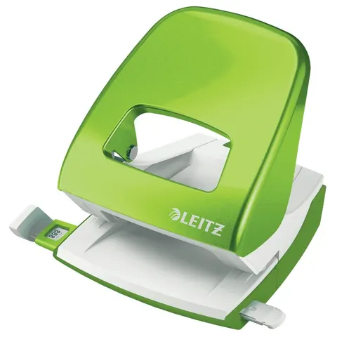 Dziurkacz Leitz 5008 do 30 kartek metaliczny zielony