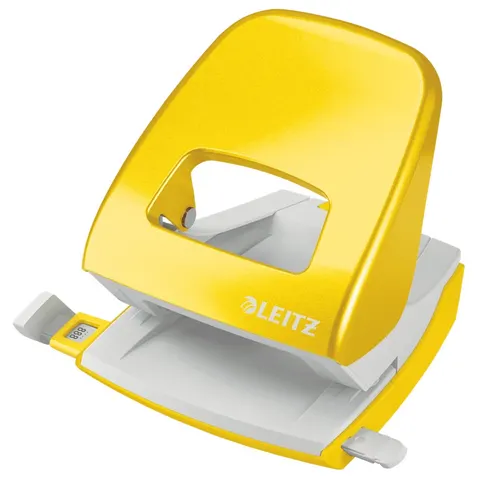 Dziurkacz Leitz 5008 do 30 kartek metaliczny żółty