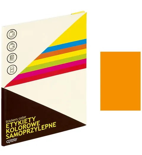 Etykiety samoprzylepne pomarańczowe A4 Grand 25 szt.