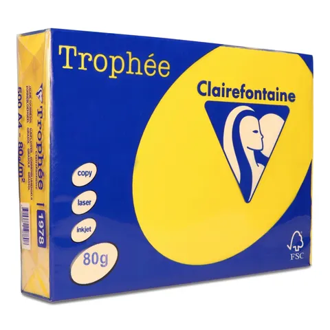 Papier kolorowy intensywny Trophee A4 80 g słonecznikowy 500 ark