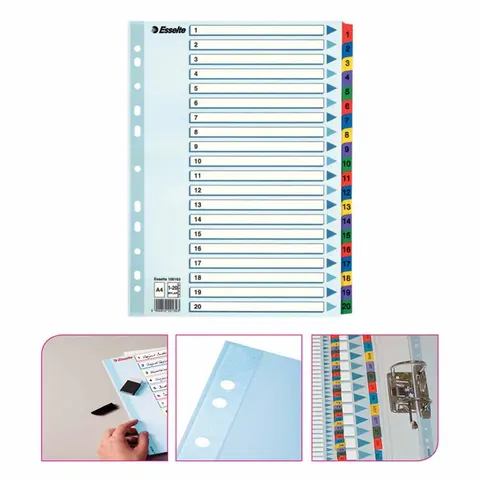 Przekładki kartonowe Mylar A4 Esselte 1-20