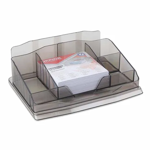 Przybornik na biurko Office Products dymny z karteczkami