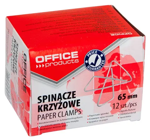 Spinacze krzyżowe Office Products 65 mm 12 szt.