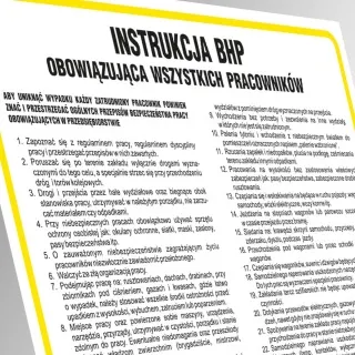 Znak TDC: Instrukcja ogólna BHP obowiązująca wszystkich pracowników