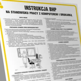 Znak TDC: Instrukcja postępowania na stanowisku pracy z komputerem i drukarką