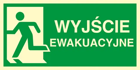 Znak TDC: Kierunek do wyjścia ewakuacyjnego w lewo 2