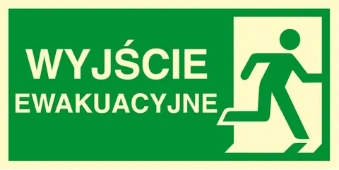 Znak TDC: Kierunek do wyjścia ewakuacyjnego w prawo 2