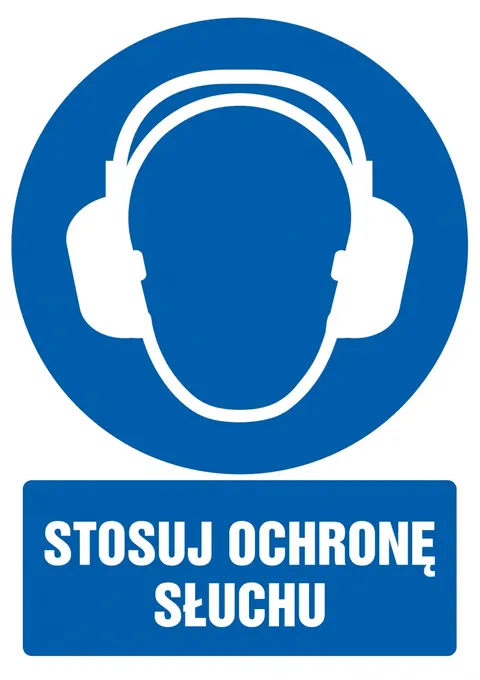 Znak TDC: Stosuj ochronę słuchu