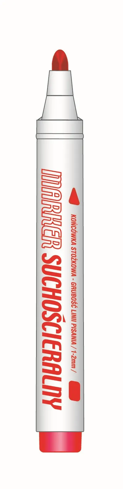 Marker suchościeralny Tetis czerwona końcówka okrągła