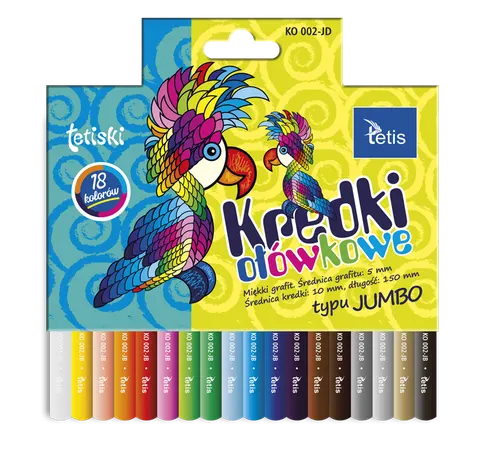 Kredki Tetiski okrągłe Jumbo 18 kolorów