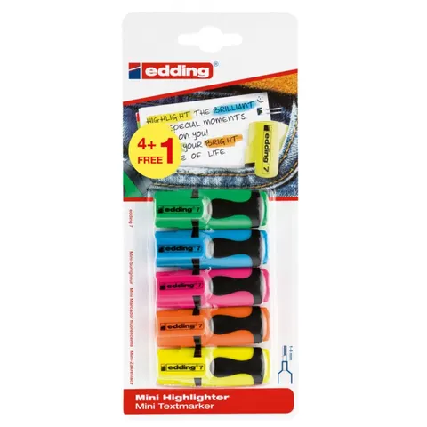 Mini zakreślacz e-7 Edding 5 szt. mix kolorów