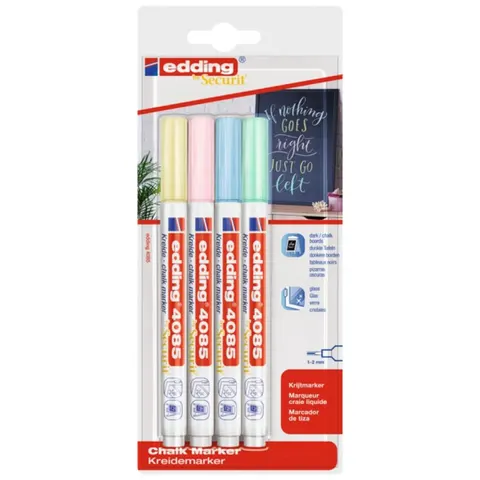 Marker kredowy e-4085 Edding 1-2 mm 4 szt. mix kolorów pastelowych