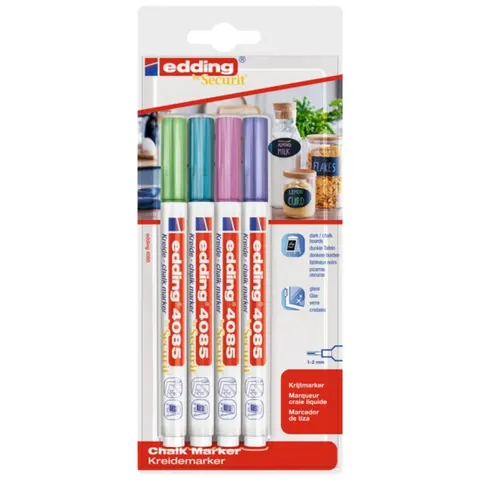 Marker kredowy e-4085 Edding 1-2 mm 4 szt. mix kolorów metaliczny