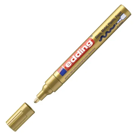 Marker olejowy połyskujący Edding e-750 2-4 mm złoty