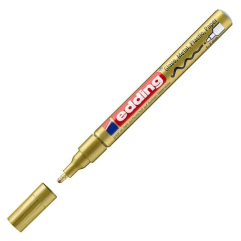 Marker olejowy połyskujący Edding e-751 1-2 mm złoty