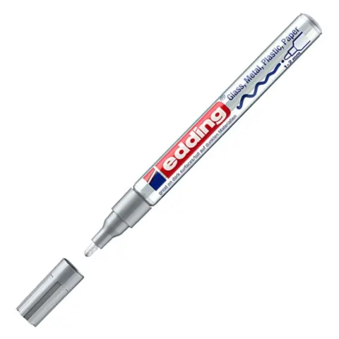 Marker olejowy połyskujący Edding e-751 1-2 mm srebrny