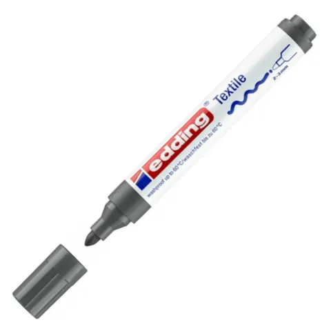 Marker tekstylny e-4500 Edding, 2-3 mm, szary