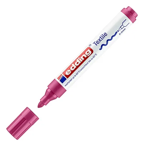 Marker tekstylny e-4500 Edding, 2-3 mm, karminowy