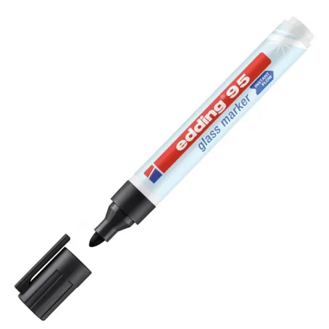 Marker do powierzchni szklanych Edding E-95 czarny