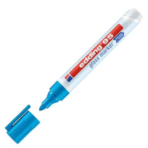 Marker do powierzchni szklanych Edding E-95 błękitny