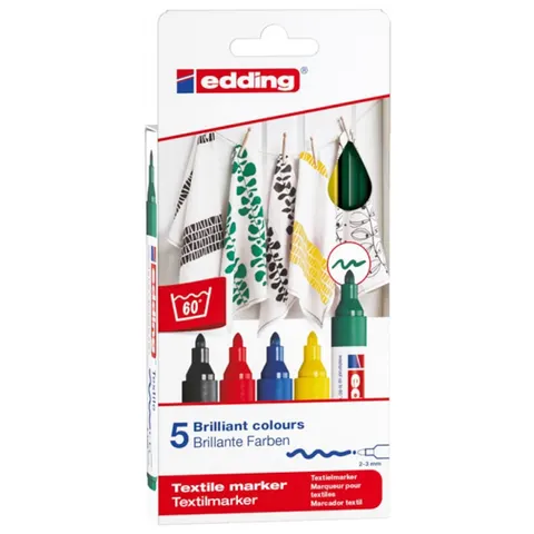 Marker tekstylny e-4500/5 S Edding 2-3mm 5 kolorów