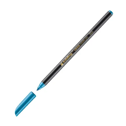 Pisak z cienką końcówką e-1200 Edding, 1-3mm, metaliczny niebieski