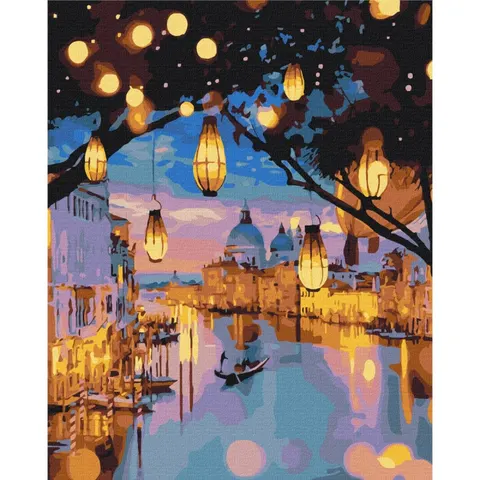 Obraz BRUSHME malowanie po numerach 40x50 cm wieczorny blask Wenecji
