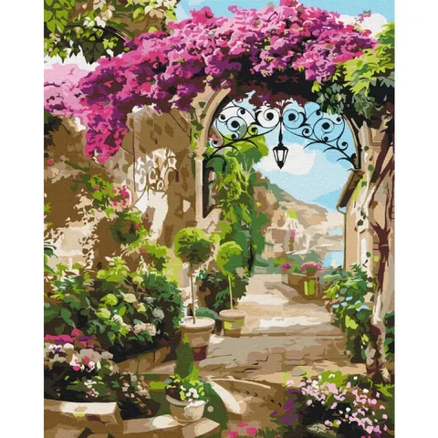 Obraz BRUSHME malowanie po numerach 40x50 cm łuk kwiatowy