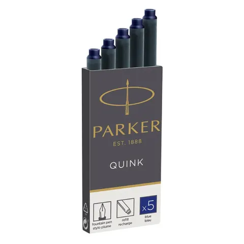 Naboje do pióra Parker niebieskie niezmywalne 5 szt.