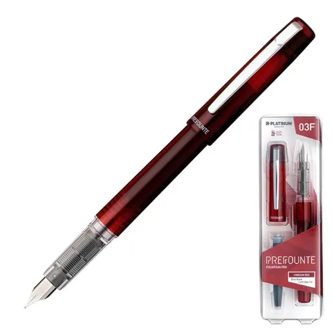 Pióro wieczne Platinum Prefounte Crimson Red F bordowe