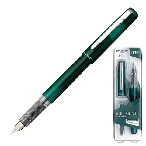 Pióro wieczne Platinum Prefounte Dark Emerald F zielone