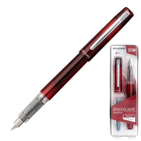 Pióro wieczne Platinum Prefounte Crimson Red M bordowe