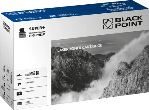 Toner Black Point LBPLMS818 zastępuje Lexmark 53B2X00, black, 45000 stron.