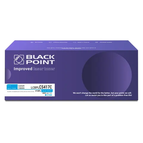 Toner Black Point LCBPLCS417C zastępuje Lexmark 71B2HC0 , niebieski