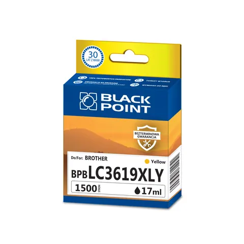 Black Point tusz BPBLC3619XLY zastępuje Brother LC-3619XLY, żółty