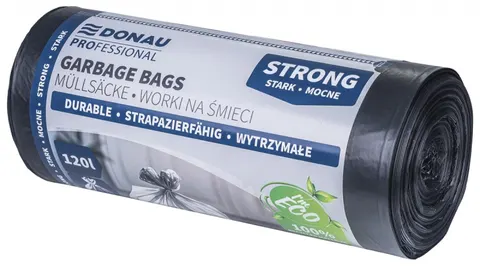 Worki na śmieci 120L LDPE 25µm DONAU PROFESSIONAL czarne 25szt.